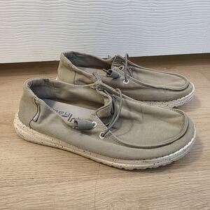 Hey Dude Gray White Slip On Casual Lightweight Wendy Loafer‎ Flats Size 7